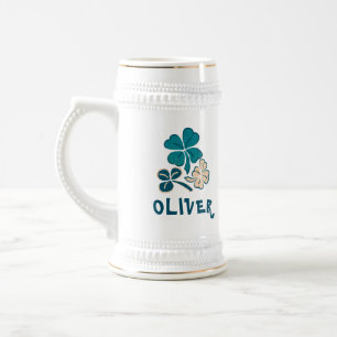 Chope À Bière Trèfle personnalisé vert irlandais
