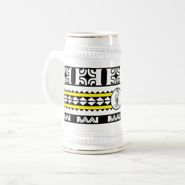 Chope à bière  Tribal Ethnic/Bande Jaune (Devant gauche)