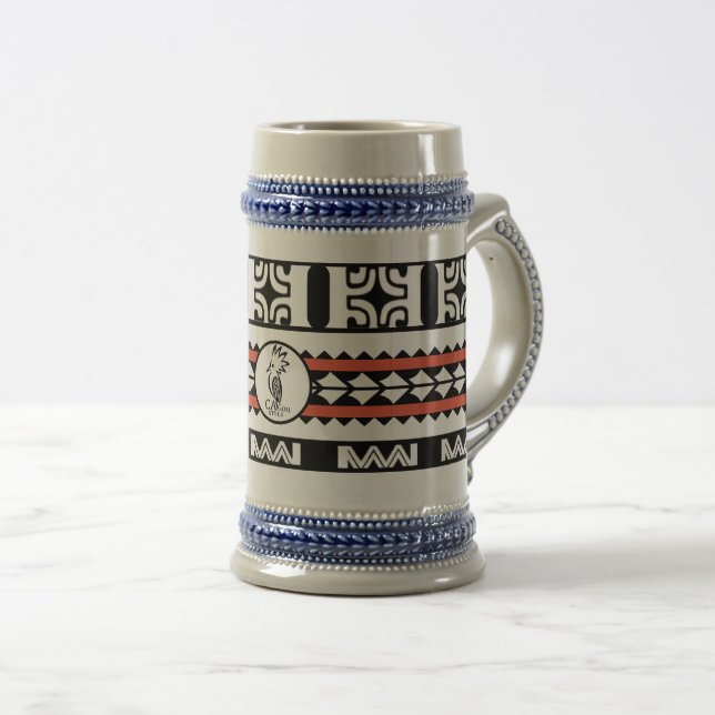Chope à bière  Tribal Ethnic/Bande rouge (Devant droit)
