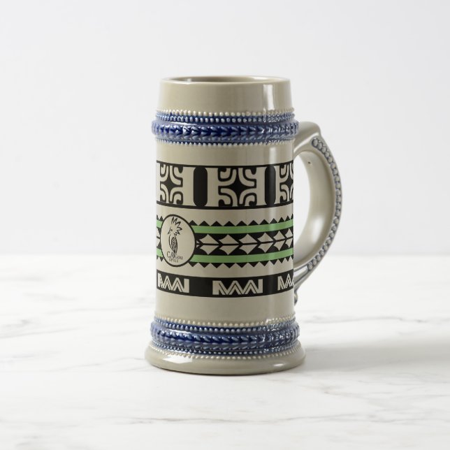 Chope à bière  Tribal Ethnic/Bande Vert (Devant droit)