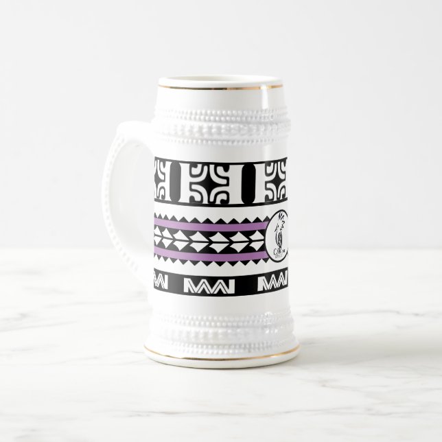 Chope à bière  Tribal Ethnic/Bande Violet (Devant gauche)