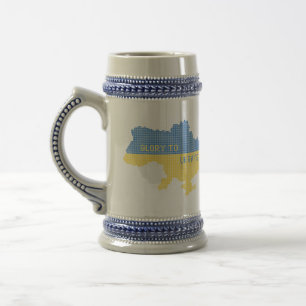 Chope À Bière Tricot Ukraine texte de la carte d'Etat Gloire à l