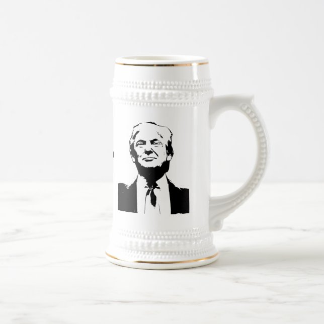 Chope À Bière Trump Picture Silhouette Custom Text (Droite)
