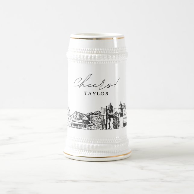 Chope À Bière Tucson Arizona cadeau personnalisé (Centre)