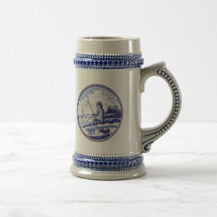 Chope À Bière Tuile bleue traditionnelle néerlandaise