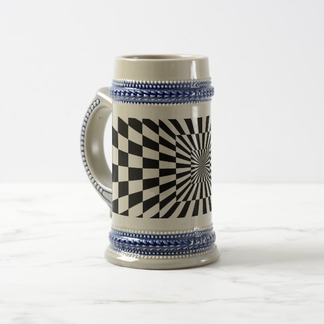 Chope À Bière tunnel d'échiquier d'illusion optique (Devant gauche)