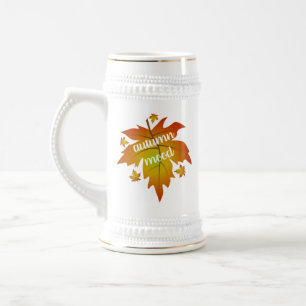 Chope À Bière Typographie de l'humeur d'automne feuille d'érable
