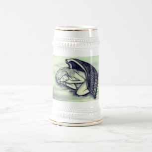 Chope À Bière Un ange endormi sur les nuages du ciel