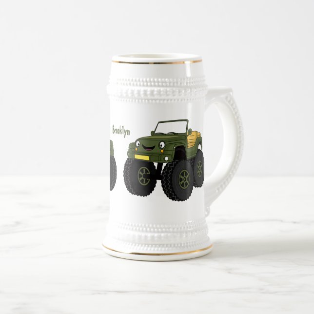 Chope À Bière Un Green Monster truck (Devant droit)