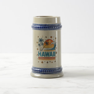 Chope À Bière Vacances à Hawaï Coucher de soleil 70S Plage