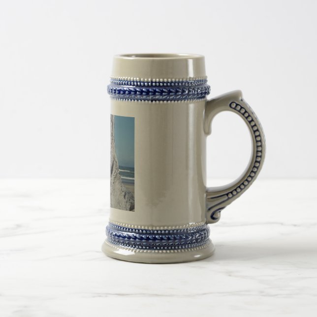 Chope À Bière Vagues de l'océan bleu Stein de plage côtière en b (Droite)
