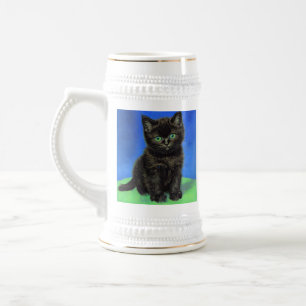 Chope À Bière Van Gogh Style Kitten noir