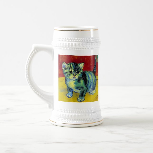 Chope À Bière Van Gogh Tabby Cat (Gauche)