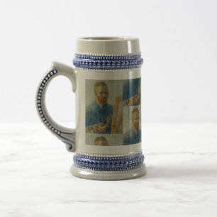 Chope À Bière Van Gogh Vintage Autoportrait en tant que peintre