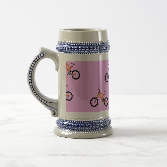 Chope À Bière Vélos motif sur rose (Gauche)
