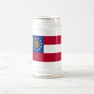 Chope À Bière Verre à bière avec drapeau de Géorgie