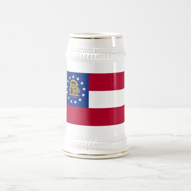 Chope À Bière Verre à bière avec drapeau de Géorgie (Centre)