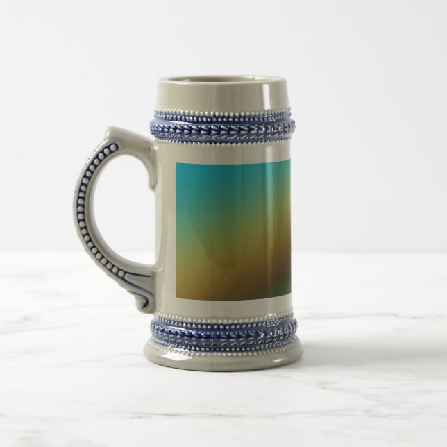 Chope À Bière Vert bleu arc-en-ciel texture abstraite motif art  (Gauche)