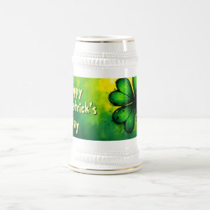 Chope À Bière Vert, Bonheur & Joie - Bonne Saint-Patrick !
