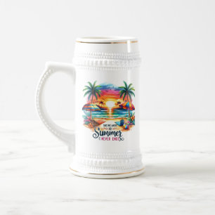 Chope À Bière Vibes d'été Brushstroke Beach Sunset-34626
