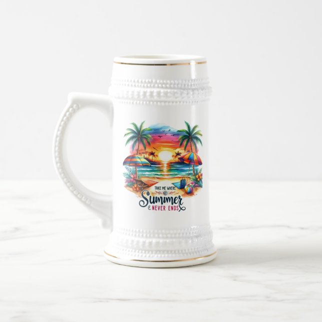 Chope À Bière Vibes d'été Brushstroke Beach Sunset-34626 (Gauche)