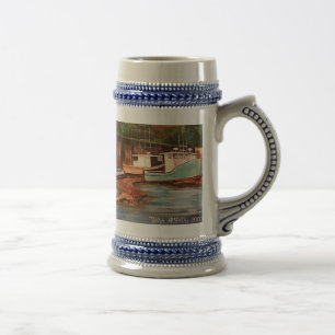 Chope À Bière Village Pêcheur Moderne Œuvre d'Art Originale