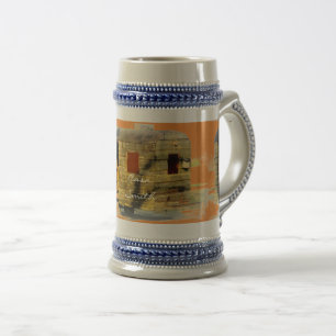 Chope À Bière Vintage classique patiné caravane en bois