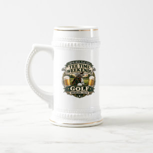 Chope à bière Vintage Golf Tee Time