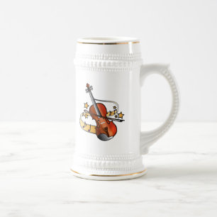 Chope À Bière Violon avec des notes et des étoiles