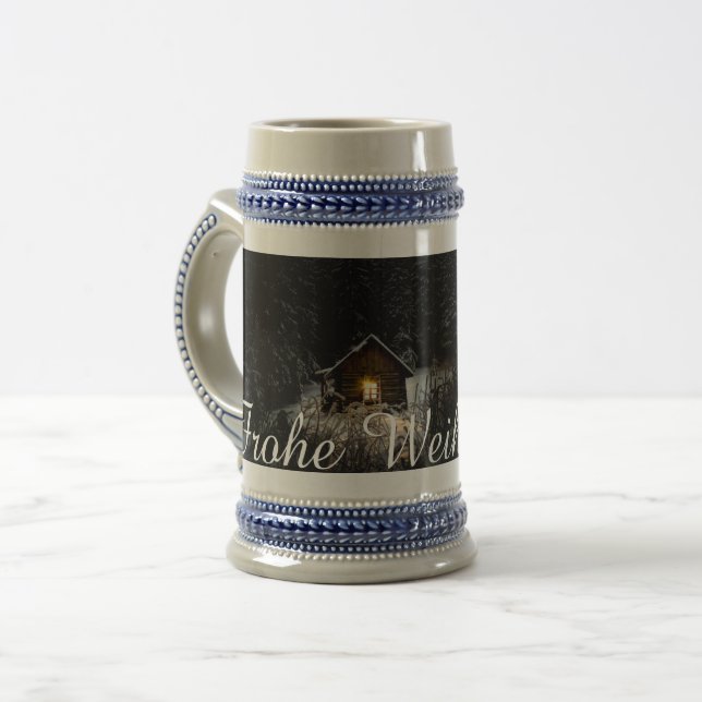 Chope À Bière Vœux de Noël avec maison de sorcière (Devant gauche)
