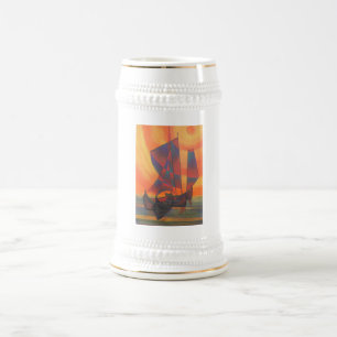 Chope À Bière Voiles rouges dans le couloir de soleil Cubist Abs