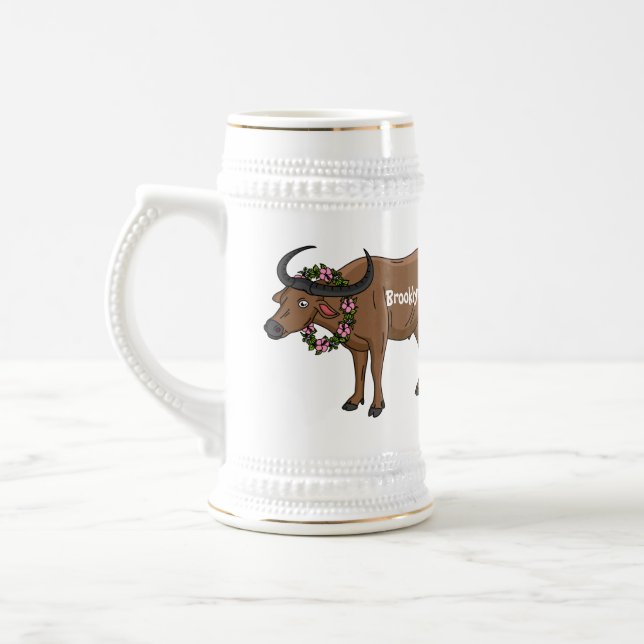 Chope À Bière Water buffalo with flowers (Gauche)