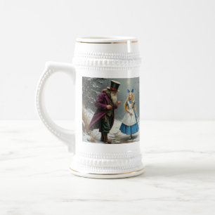 Chope À Bière Winter Alice main droite blanc stein avec garnitur
