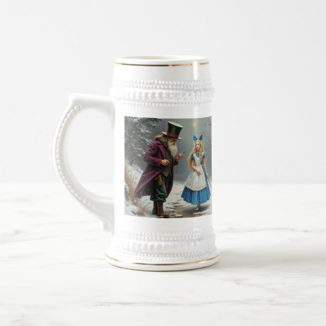 Chope À Bière Winter Alice main droite blanc stein avec garnitur (Gauche)
