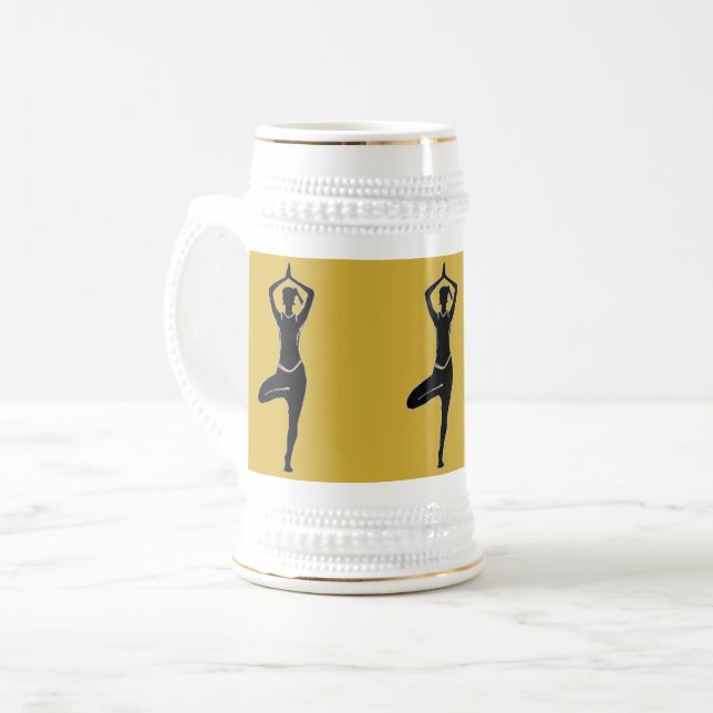 Chope À Bière Yoga Pose Gold Beer Sein (Devant gauche)