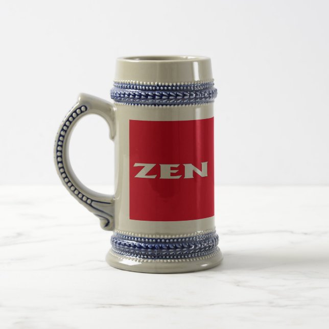 Chope À Bière Zen white red stein (Gauche)