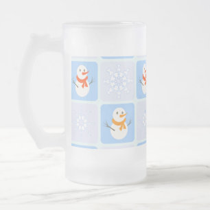 Chope Givrée À damiers hiver bonhomme de neige motif et flocons