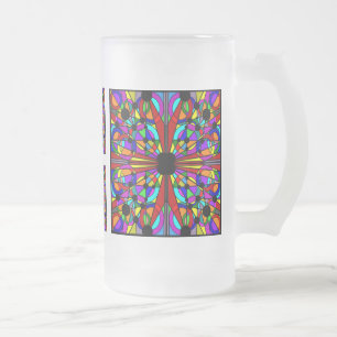Chope Givrée AbstractStained Mug4 grand givré par verre