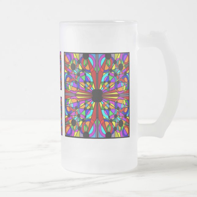 Chope Givrée AbstractStained Mug4 grand givré par verre (Droit)