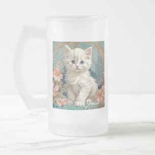 Chope Givrée Alphonse Mucha Style Chat blanc