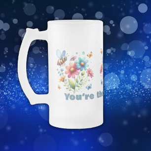 Chope Givrée Aquarelle florale Monogramme Vous êtes les genoux