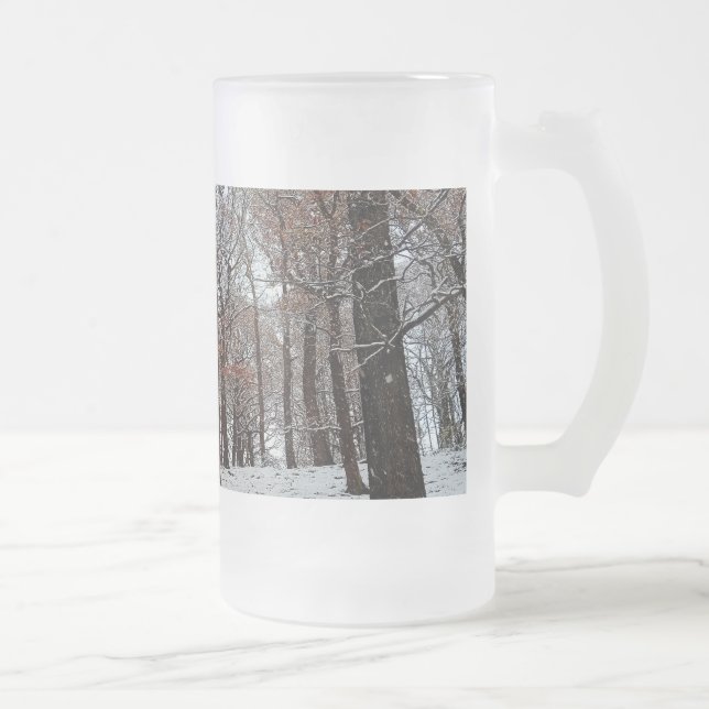 Chope Givrée Arbres, avec feuilles oranges et neige (Droit)