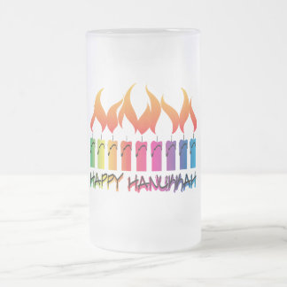 Chope Givrée Arc-en-ciel Menorah de Hanoukka
