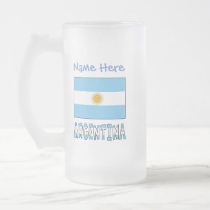 Chope Givrée Argentine Drapeau Argentin Nom Personnalisé Bleu
