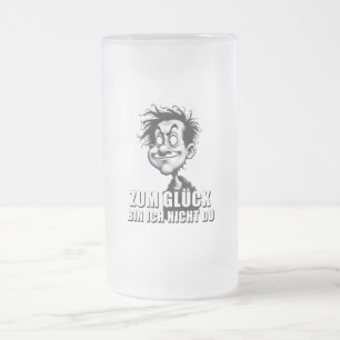 Chope Givrée Art de dessin animé avec citation « Heureusement…