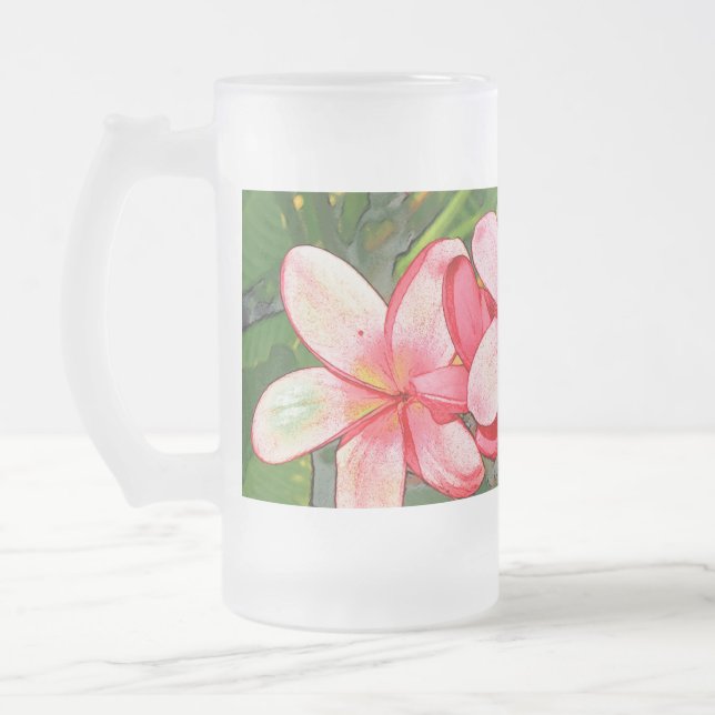 Chope Givrée Art de Frangipanier Tropical Rose (Gauche)
