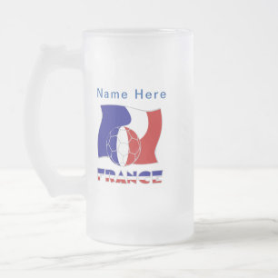 Chope Givrée Balle de foot personnalisée avec drapeau français 