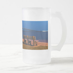 Chope Givrée Banc De Nuit Invitation À S'Asseoir Bière De Verre