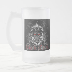Chope Givrée Baphomet Pentagramme Métal Noir
