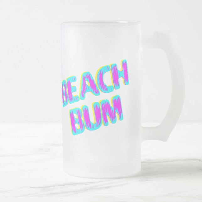 Chope Givrée Beach Bum Saying rose et Turquoise (Droit)